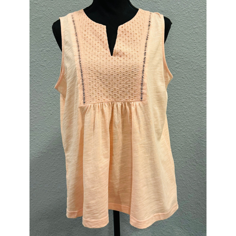 Cotton Bleu Women's Sleeveless Blouse | Lightweight Peasant Top | Size M | NWT